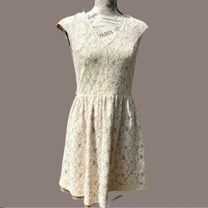 Kensie Lace over Beige Mini Dress (Juniors)